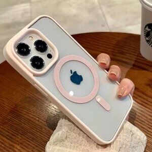 Chic Stylish iPhone 16 Pro Pink or Black Magsafe Case BriskeyBaby Accessories